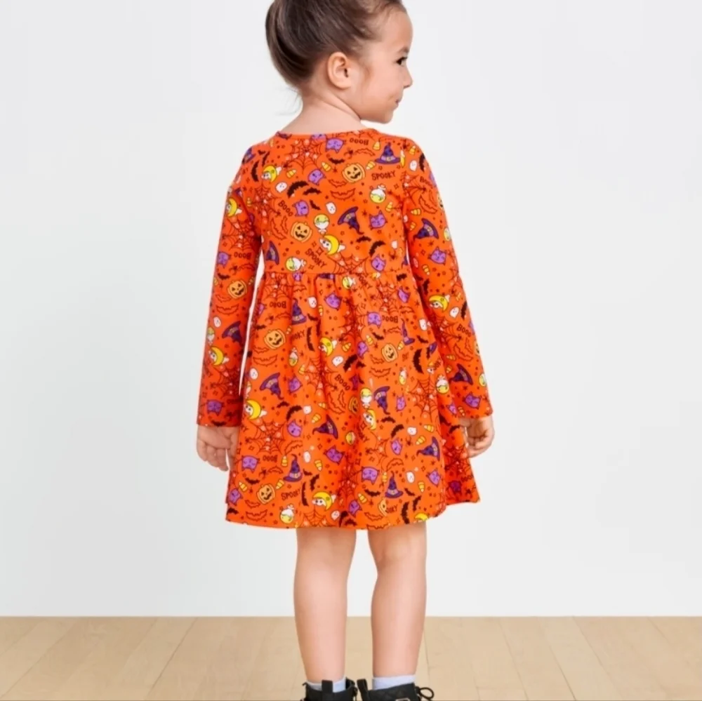 The Childrens Place Halloween Everyday Dress Toddler Girls Orange Whimsy Dress